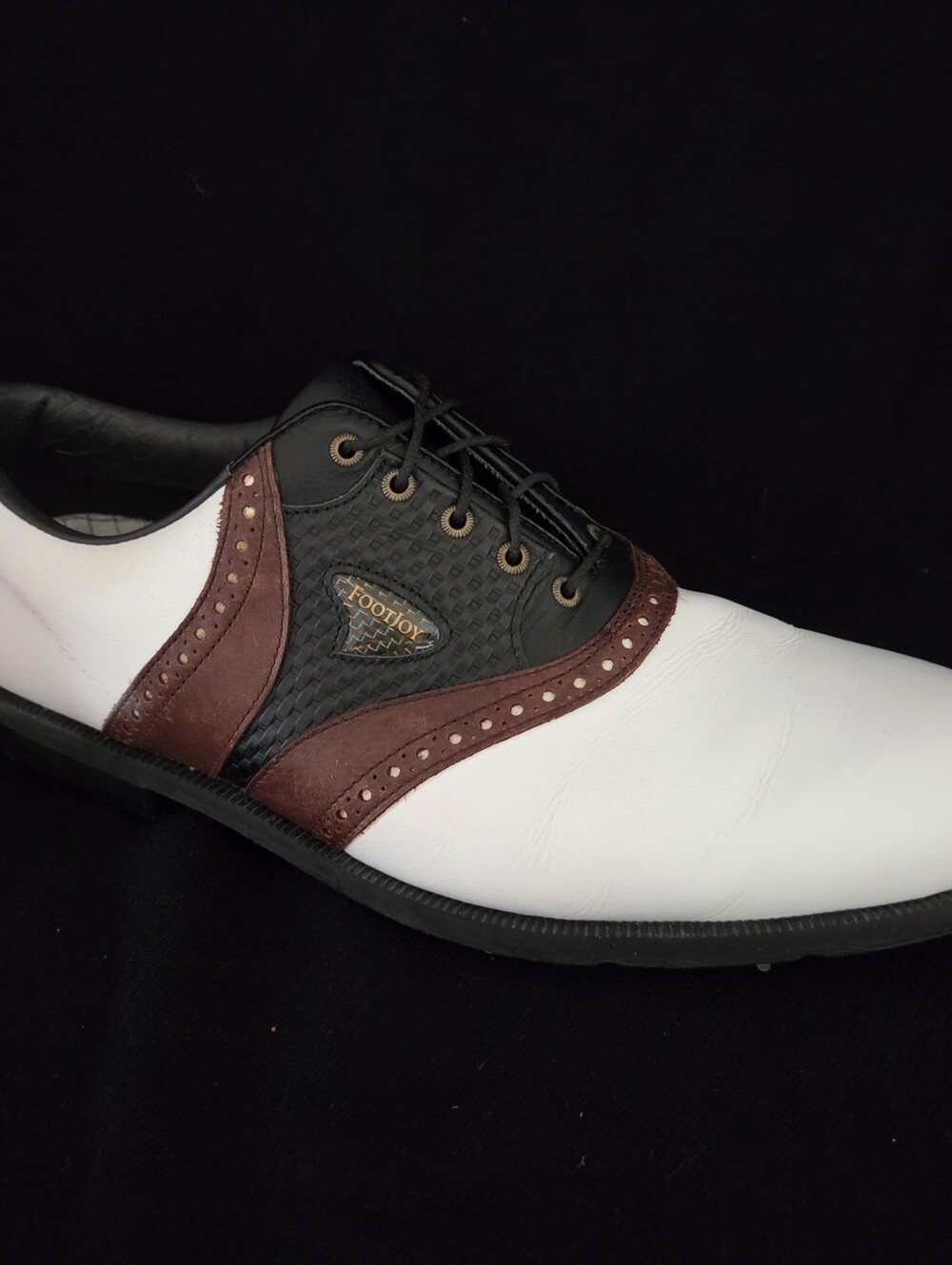 Footjoy Dry I.C.E Golf Shoes Men's 11M White/Black/Brown Leather 59905P EUC